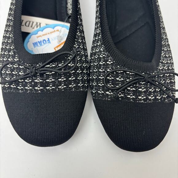 NWT Seychelles Black Tweed Knit Wide Comfort Memory Foam Ballet Flats Size 9W - Picture 2 of 6